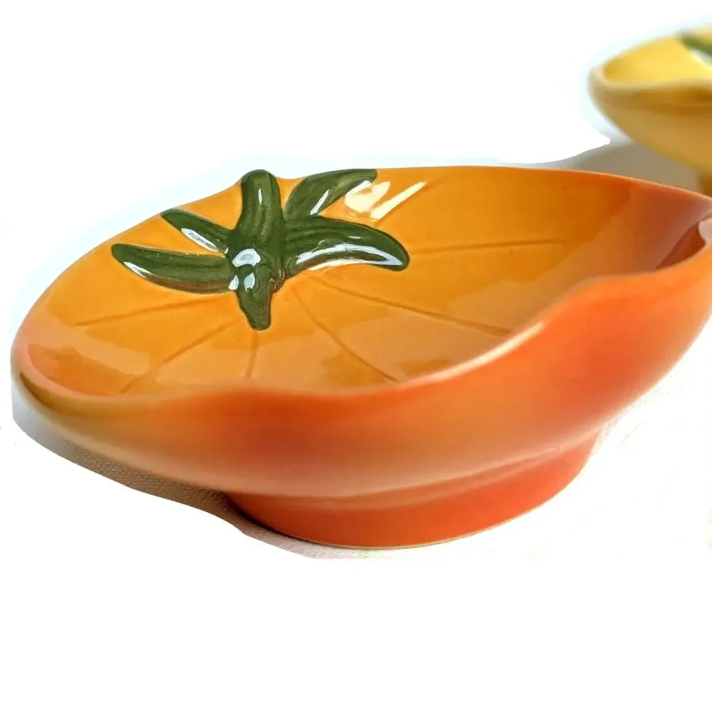 🍅 Williams Sonoma Set of 2 Vintage Heirloom Tomato Appetizer Dip Bowls